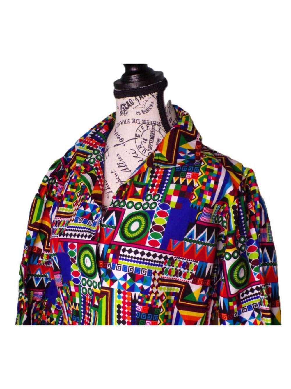 🆕 The Oula Company Geometric Print Cotton Dress Pockets Small - Picture 8 of 16